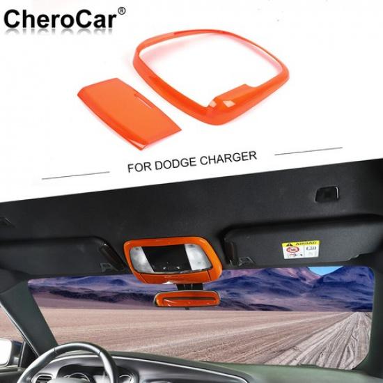 

Front Reading Light Cover Trim for Dodge Charger 2014+/Durango/300C Inner Orange
