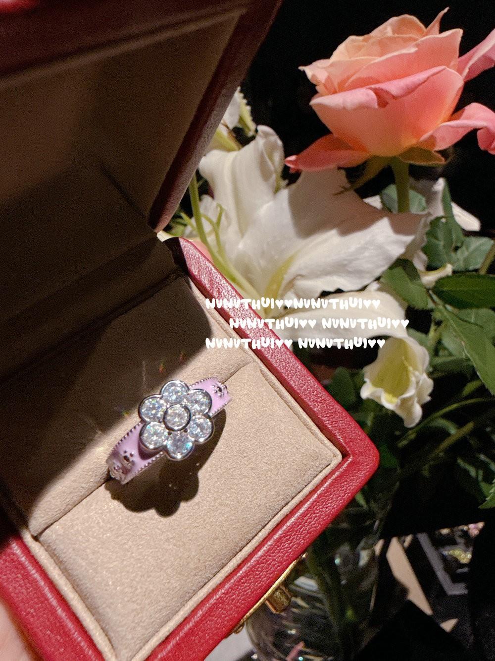 Papalacha Pink Flower Plate Gemstone Pearl Earrings Annual Meeting Lady Plated 18K Gold, Barbie Pink Rectangular Zircon Earrings