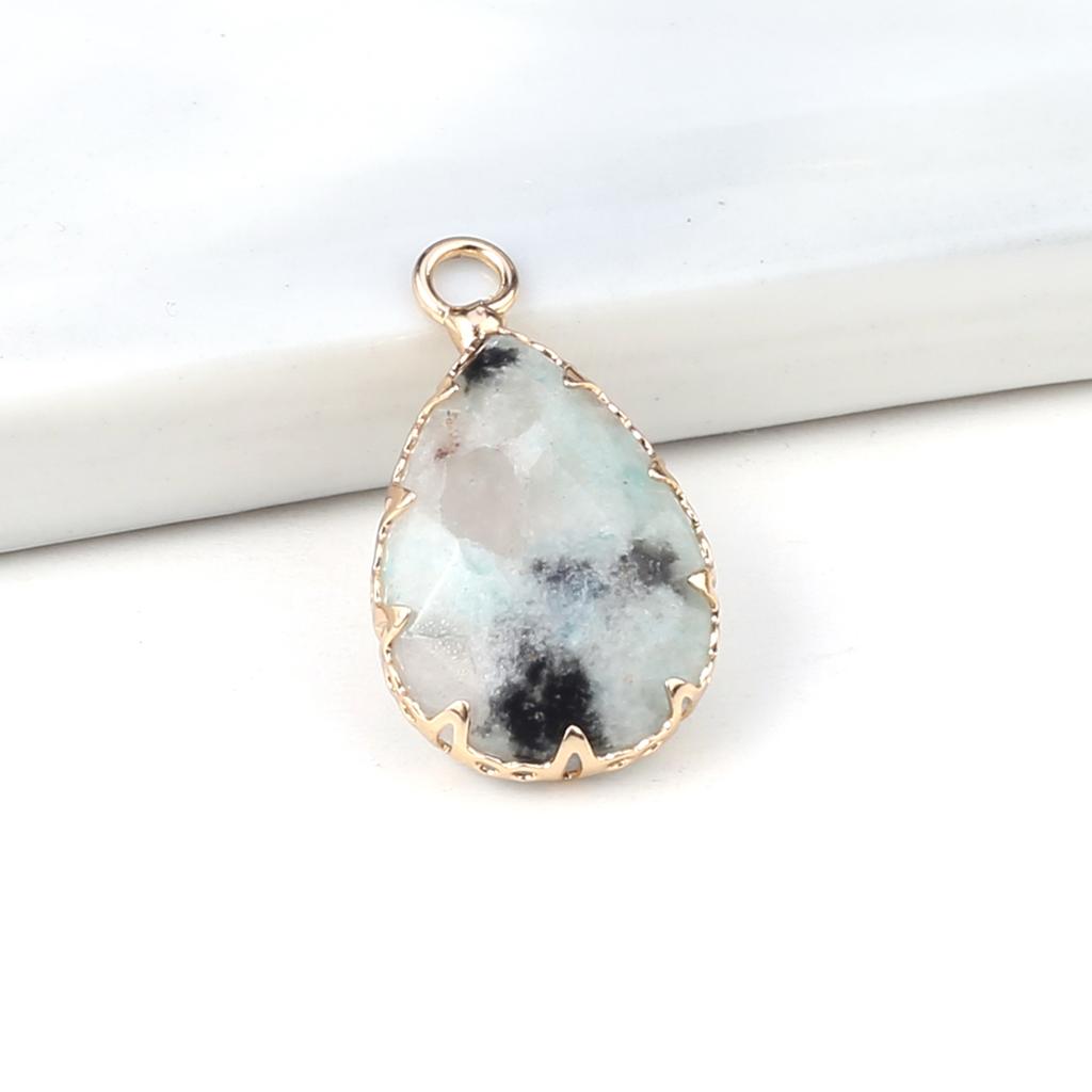 2 Stücke Naturstein Kleine Anhänger Tropfenförmigen Facettierten Anhänger Für Schmuck Machen DIY Halskette Ohrringe Armband Zubehör