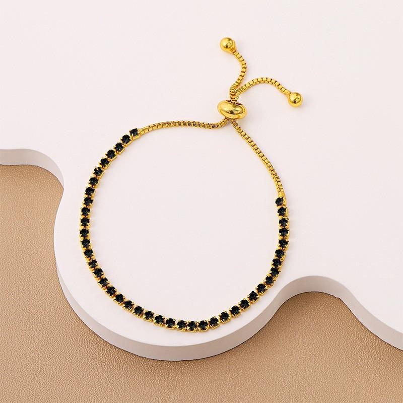 Elegant High-End Adjustable Bracelet with Row Diamonds – European and American Fashion