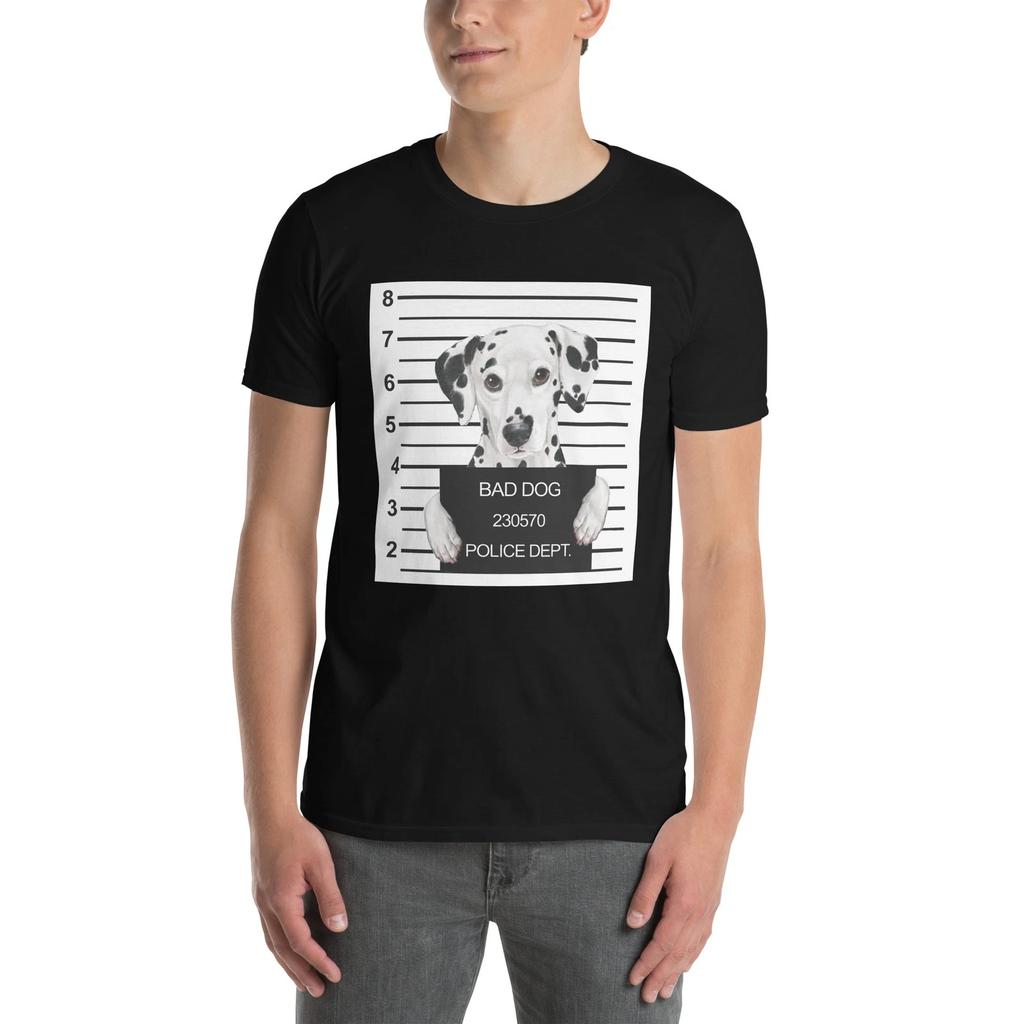 Funny Beautiful Bad Dog Mugshot ( Cute Dalmatian ) Dog Lover Unisex T-Shirt