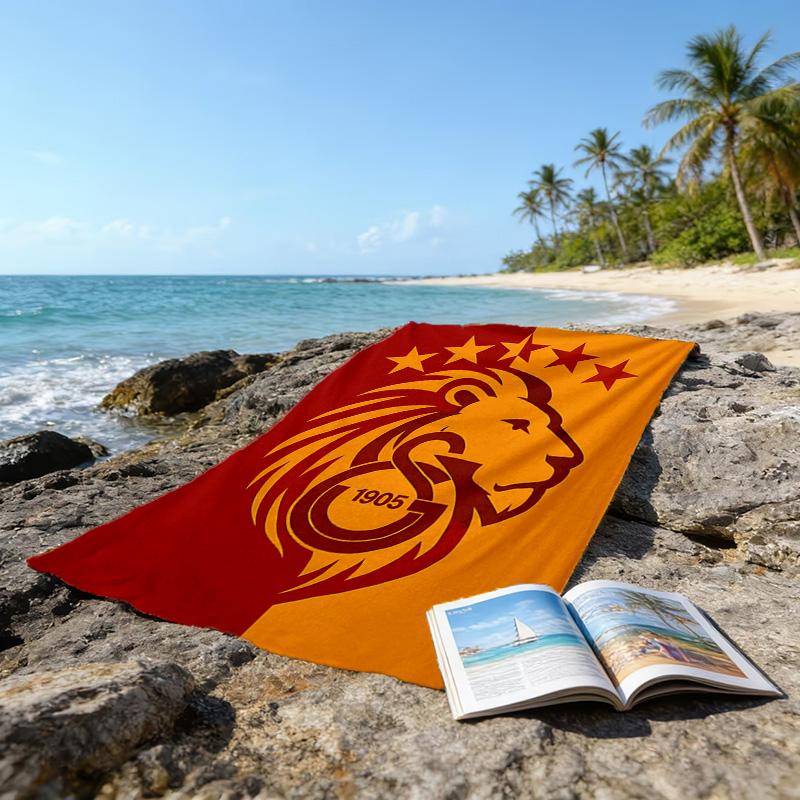 1pc Football Team (13) Beach Towel, Beach and Seaside Swimming Pool Equipment, Fashion Pattern, Rectangular, Travel Essentials