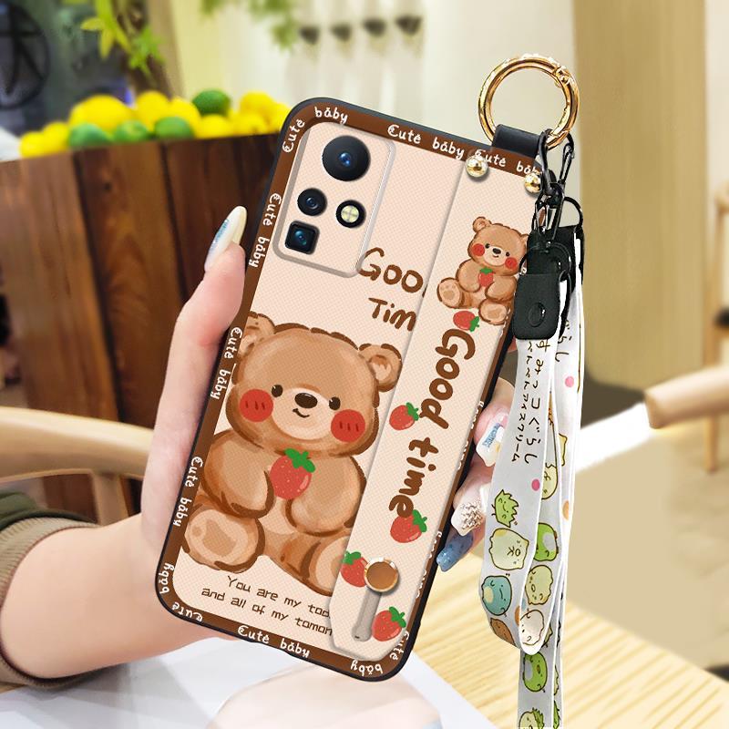 Shockproof Cartoon Phone Case For Infinix Zero X/X Pro/X6811/X6811B Soft Case Cute Dirt-resistant Ring Kickstand Durable
