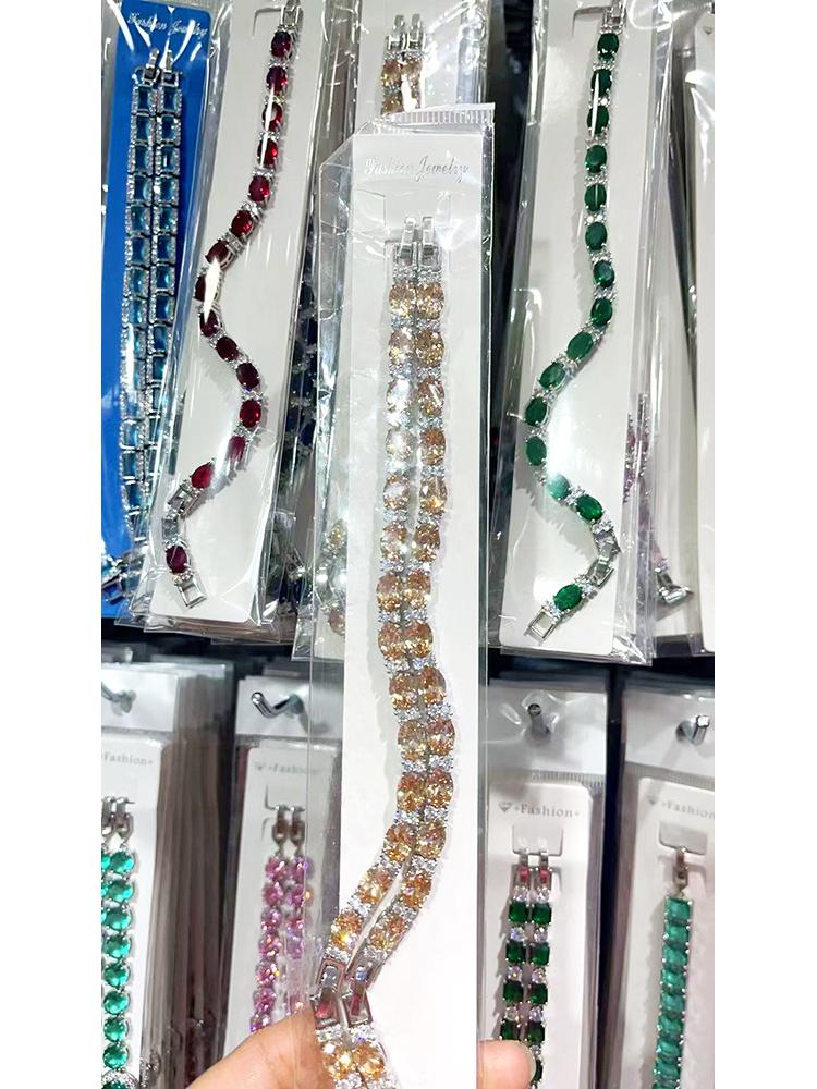 Women's Multicolor Zircon Crystal Bracelet - Non-Fading Gemstone Jewelry