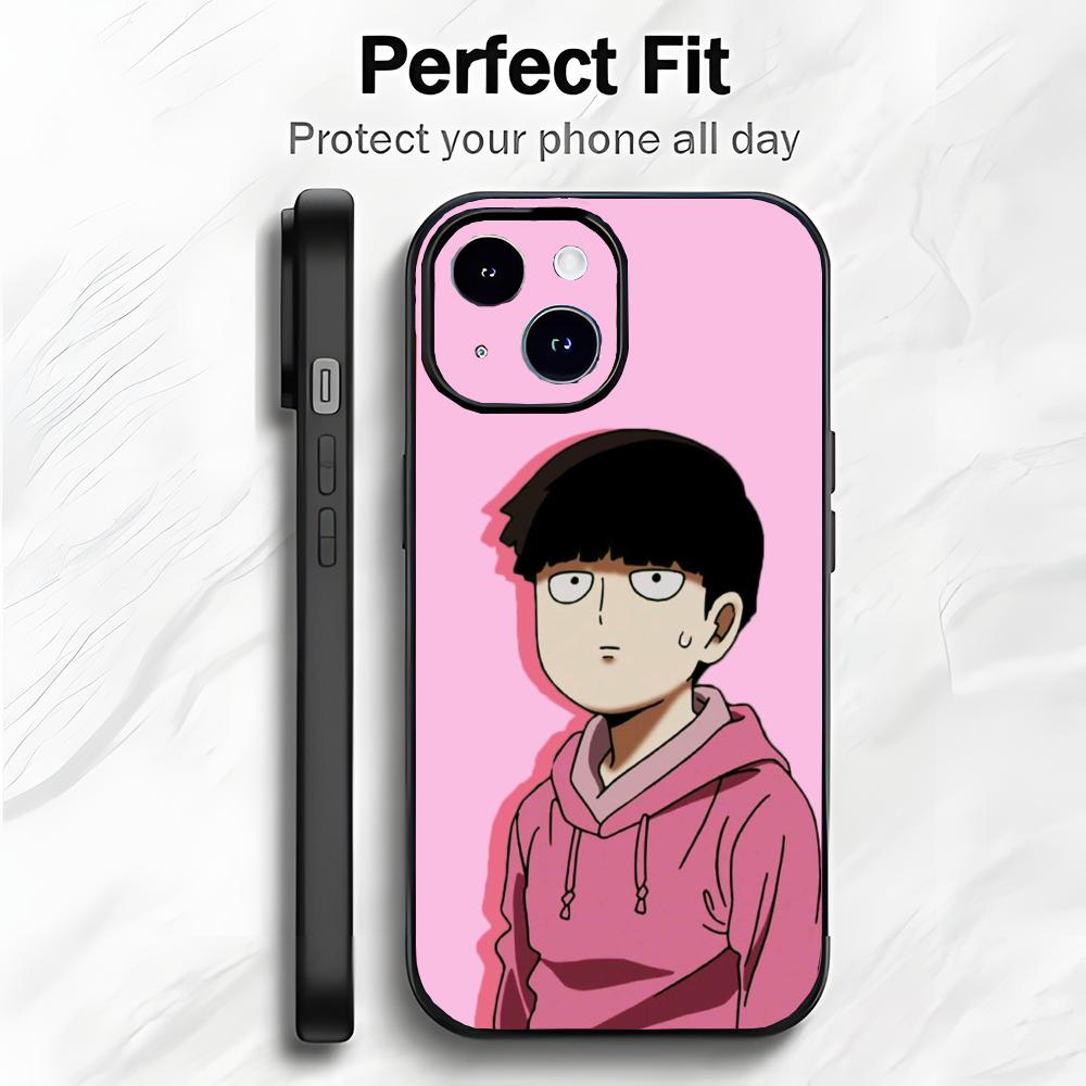 Anime M-Mob Psycho 100 Shigeo Kageyama Phone Case Phone Case Soft Packaging Lightweight For iPhone17 16 15 14 13ProMax