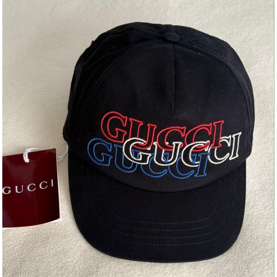 Used [New, unused/genuine product] GUCCI Cap Logo Embroidery Navy