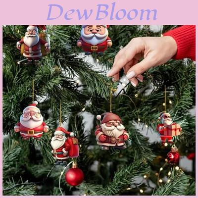 Adorno Colgante Vibrante de Acrílico de Papá Noel para Coche, Decoración Festiva para Árbol de Navidad