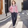 Stylish Colorblock Sportswear Set for Women - Perfect for Spring and Autumn Middle-aged Mothers: Jacket and Pants Two-Piece for an Age-Reducing Look