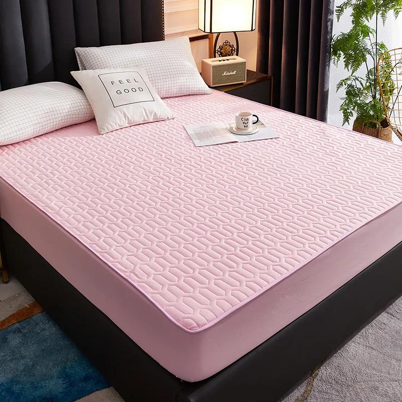 Waterproof Mattress Cover Cartoon Fitted Sheet Home Bedroom Bed Pad Protector Families with Pet Children (without Pillow Case)