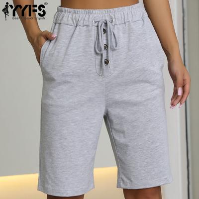 Women's Fashion Casual Solid Color Print High Waist Sport Shorts