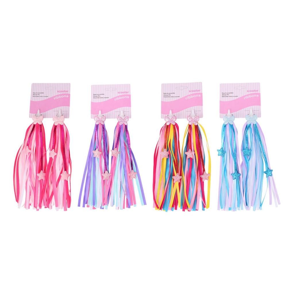 2Pcs Bicycle Grips Ribbon Length 25cm Kids Bike Handlebar Tassels Easy Attach