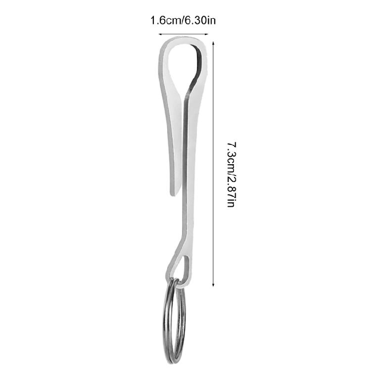 2 Pcs Pocket Clip Stainless Steel Belt Buckle Outdoor Carabiner Hook Buckle