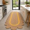 Natural Jute Runner Rug Hand Braided Farmhouse Hallway Rug Bohemian Entryway Floor Carpet