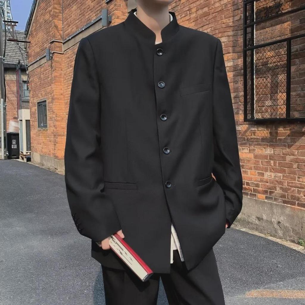 Chinese Style Men's Stand-Up Collar Zhongshan Suit Jacket for Spring & Autumn - Trendy Zhao Shanhe Design