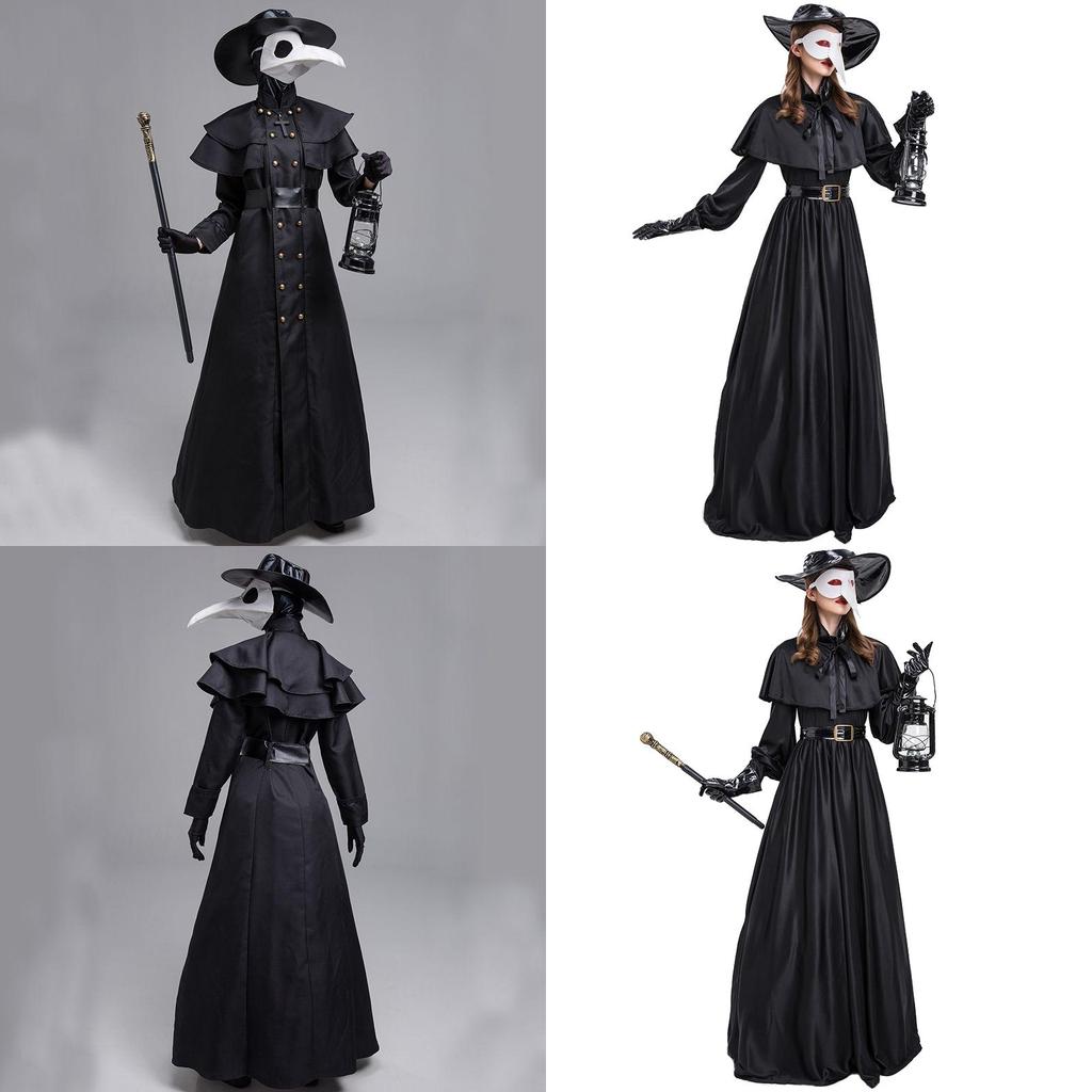 Alluring Plague Doctor Costume Get Ready For Halloween And Cosplay With This Medieval Hooded Robe Mask And Hat For Monk Cosplay