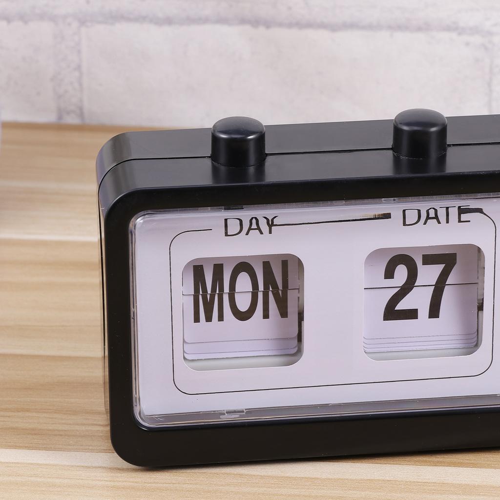 Home Use Manual Date Week Time Display Clock Accurate Timekeeping Simple Design for Bedroom Desk Living Room Office White