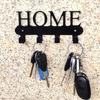 1Pcs Wall Mounted Decor Black Metal Key Holder Hook With Sweet Home Decorative Hook For Wall Coat Rack Storage Rack Wall Hanging