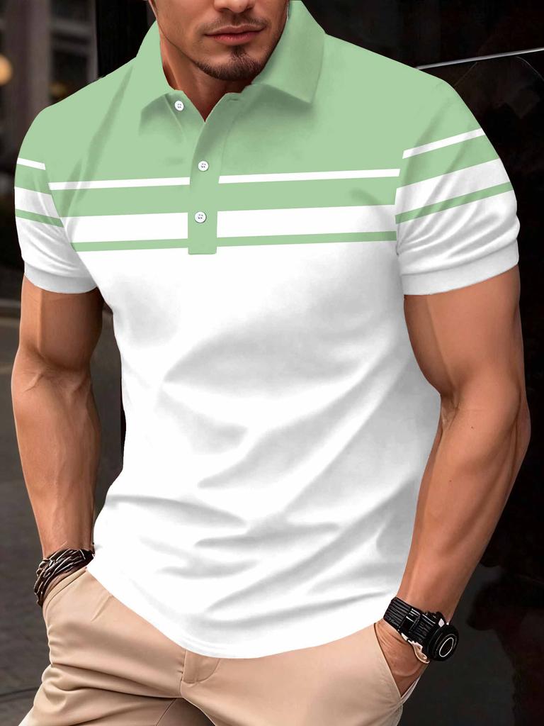 Printed Design – Not Textured Summer Men's Casual Breathable Short-Sleeve T-Shirt, Men's Apparel Short Sleeve - Casual Summer Golf and Casual Attire,
