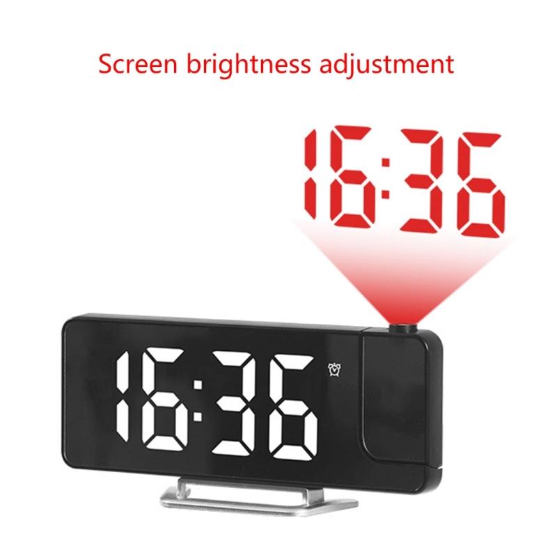 180° Rotation Digital Projections Alarm Clock Night Power-off Memory Table Clock 12H/24H Bedroom Electronic Clock