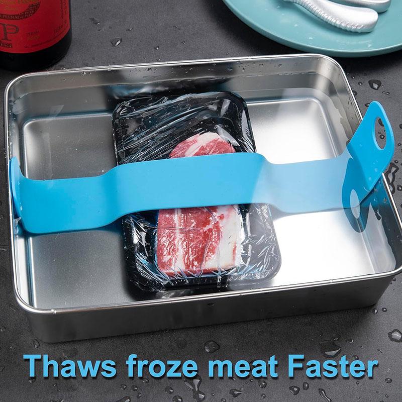 Kitchen Sink Thawing Fixator Belt With Strong Suction Cups Silicone Thaw Belt Frozen Food Meat Beef Thawing Tool Kitchen Gadgets