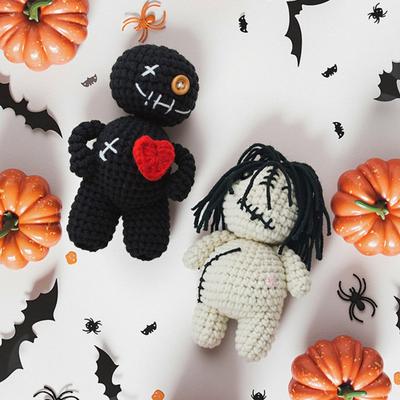 Funny Positive Voodoo Doll Inspirational Handmade Crochet Doll Gifts Emotional Support Stuffed Plush Doll with Card for Friend Coworker Sister