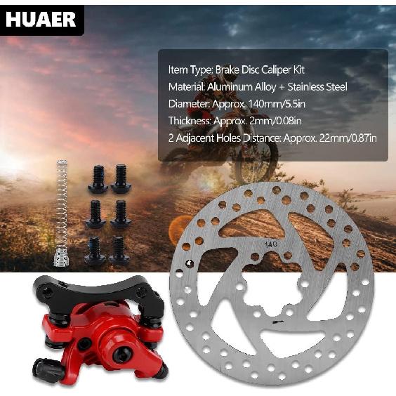 

Akozon Brake Disc, 140mm Diameter Brake Disc Caliper Kit for Electric Scooter