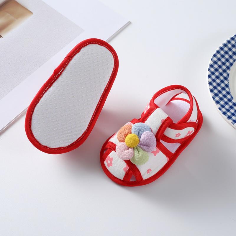 Sommar Nyfödda Flickors Sandaler Första Stegen Enkla och Söta med Hårband