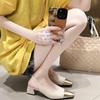 Coarse heel high heels French small sandals women's spring and summer new temperament square head with skirt single shoes