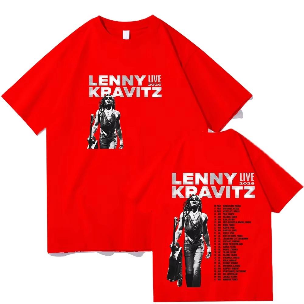 Lenny Kravitz Live 2026 Maglietta Grafica Uomo Donna Cotone di Alta Qualità Maglietta Moda Uomo Manica Corta Stile Musica Punk Streetwear