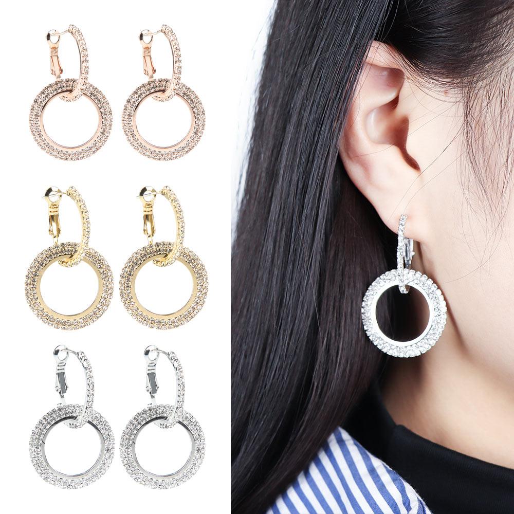 

Подарки Кристалл круглые серьги серьги-кольца модные украшения геометрические