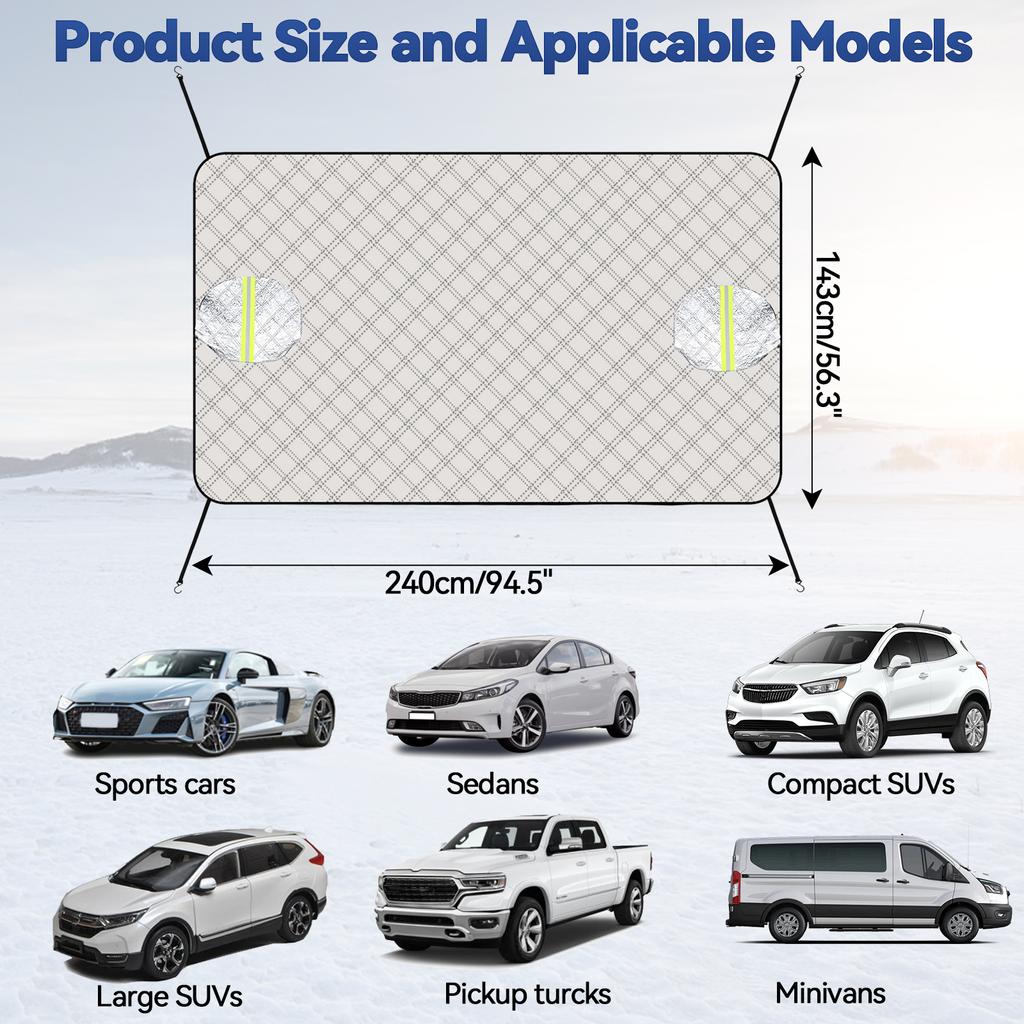 Car Snow Cover Car Cover Windshield Sunshade Winter Waterproof Anti Ice Frost Auto Protector Winter Automobiles Exterior Cover