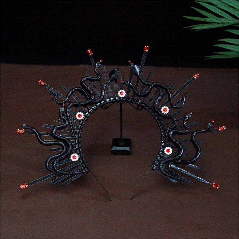 Unique Snake Crown Headband Mythology Style Adjustable Headband Perfect for Halloween Parties and Stage Performances