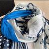 Used Summer stole, 100% cotton, imported large stole, shawl, marine blue