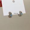 Butterfly Oil Drip Metal Hoop Earrings - Women's Retro Simple Studs with Unique Design 