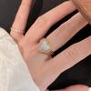 French Vintage Open Heart Ring Diamond Hollow Love Women Fashion Jewelry
