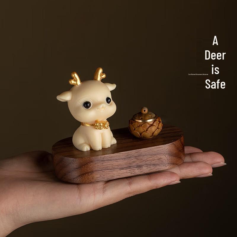 Tagua Nut Fawn Car Dashboard Ornament