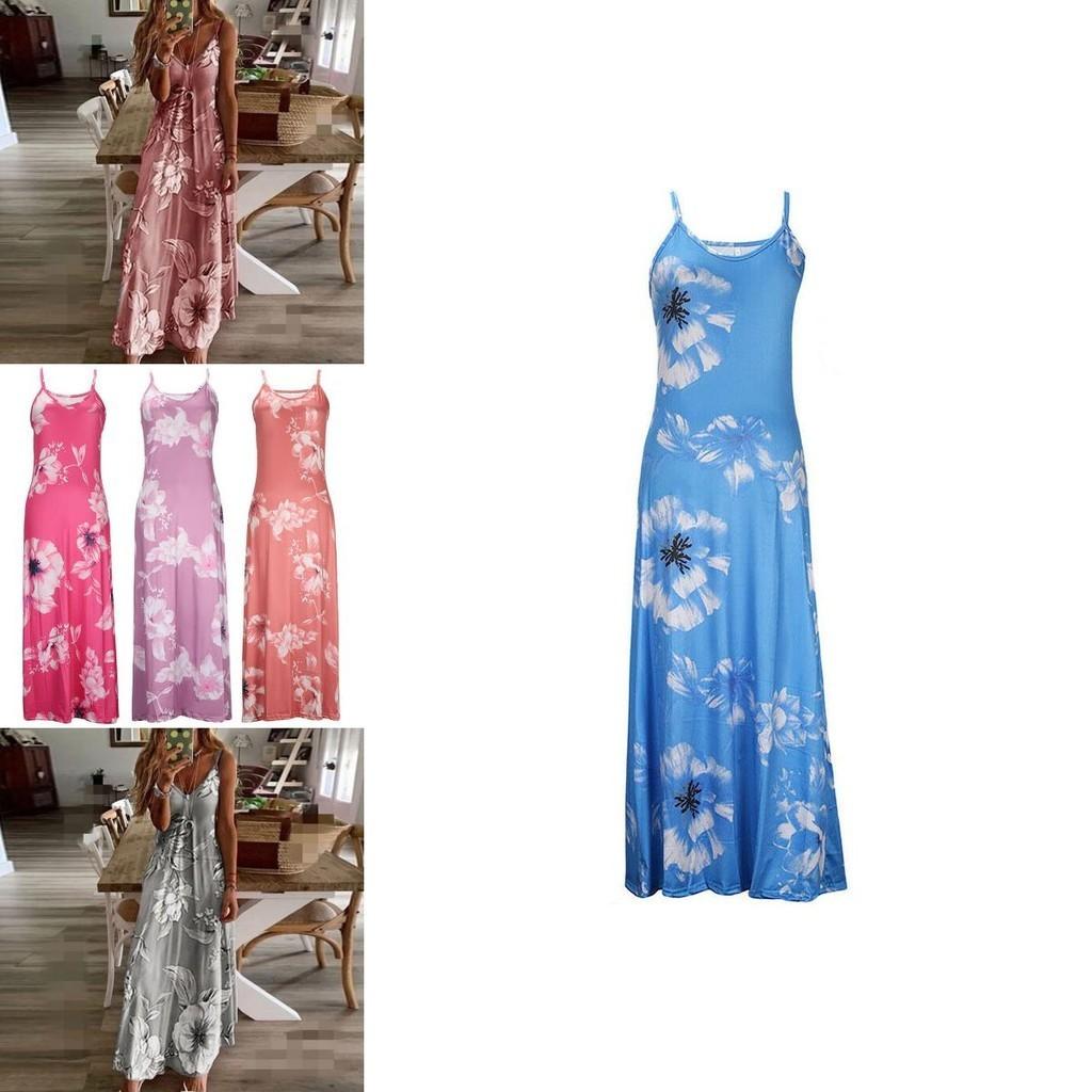 Women's Oversized Floral Printed Sleeveless Maxi Dress For Summer Holidays