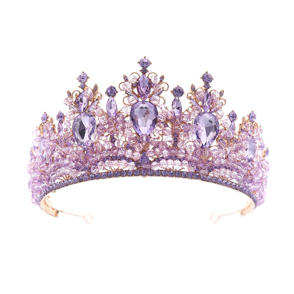 Wedding Hair Tiara Crystal Bridal Princess Pageant Crown Diamond Veil Hair Jewelry Headpiece