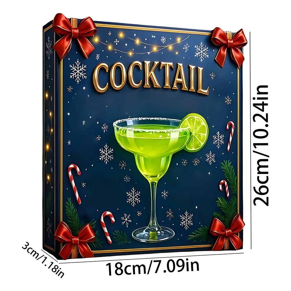 

2025 Xmas Advent 2D Flat Acrylic Cocktail Pendant 24 Days Christmas Decoration Ornaments Countdown Calendar Holiday Gift 26x18x3cm синій