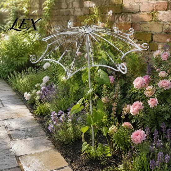 Heavy Duty Iron Support for Clematis Vintage Umbrella Garden Trellis, Metal Climbing Plant Support, Shape Patio Trellis Ivy Vines Roses Clematis,