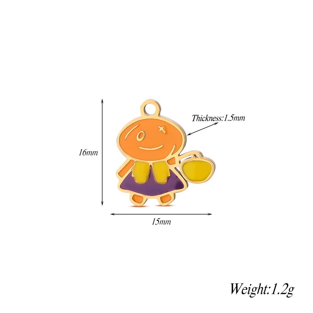 4Pcs/lot Halloween Charms Stainless Steel Pumpkin Ghost Bat Pendant for Making DIY Necklace Jewelry Accessories Supplies