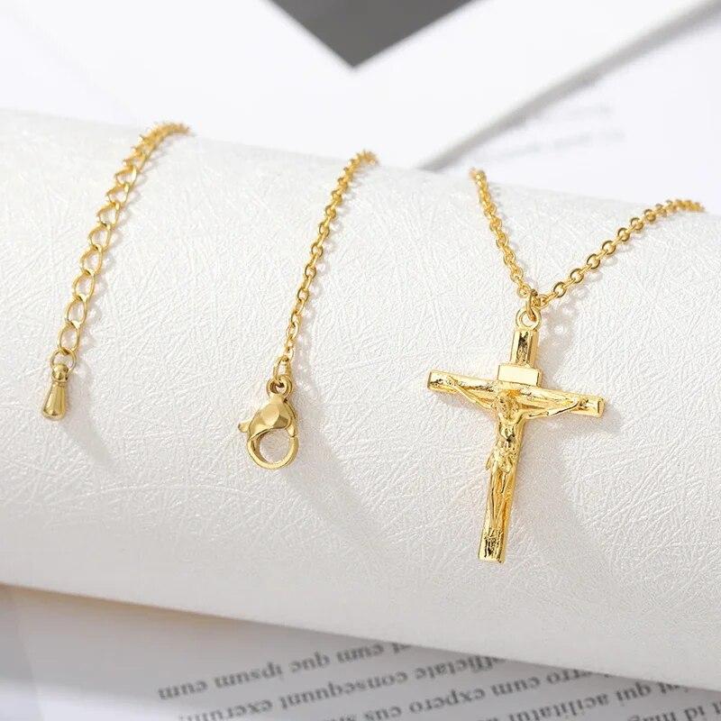 Classic 316L Stainless Steel Pendant Necklaces For Women Men High Quality 18K Gold Plating Non Fading Church Metal Necklace