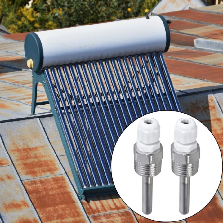 Pair Of Thermowell Sleeves 8x50mm In Stainless Steel Immersions Sleeves For Temperature Sensors Corrosion Resistant