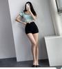 2024 Women's Summer Petite High Waist Slimming A-Line Black Suit Shorts