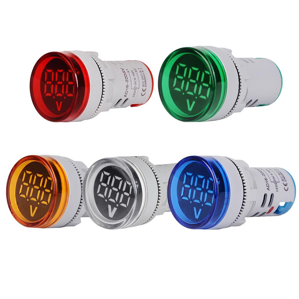 

22mm Mini Voltage Meter Monitor Power DC 6-100V Round LED Digital Display синій