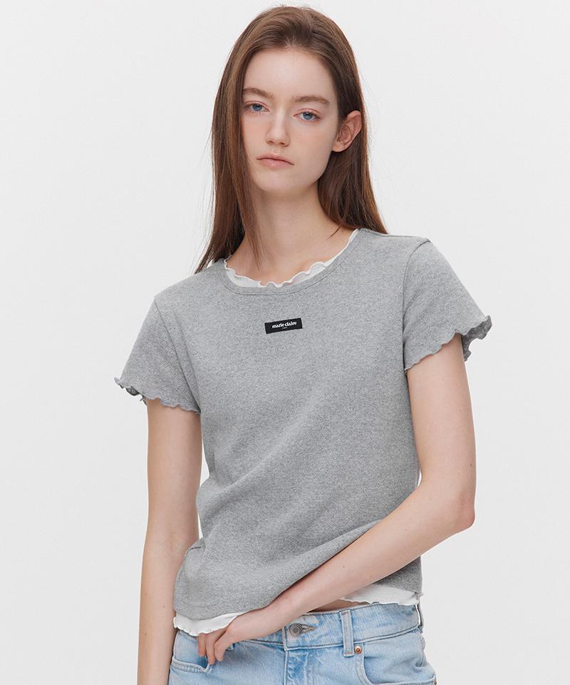 MARIE CLAIRE Label Punching Layered T-Shirt (Magbts08M)