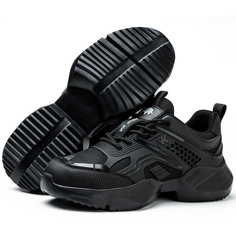 

Мужская защитная обувь со стальным подноском, мягкой подошвой, женские мужские кроссовки, легкая модная рабочая обувь, защита от ударов 46 чёрный