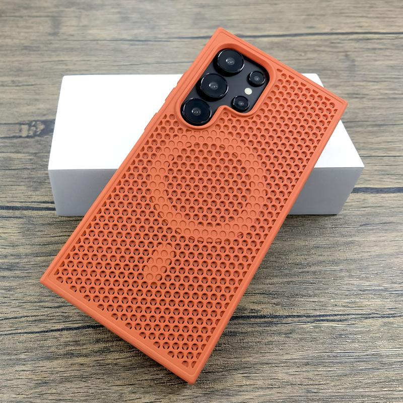 Luxury Dissipate Heat Plastic Phone Case For Samsung Galaxy S25 S24 S23 S22 Ultra Plus S 24 23 22 S24Ultra For Magsafe Charge Phone Cover