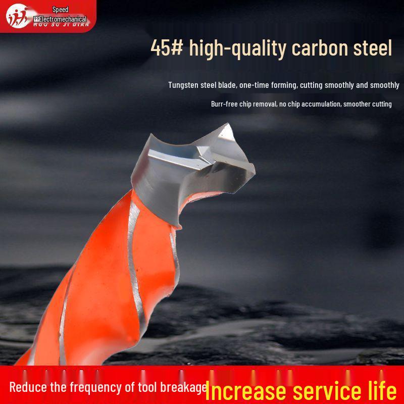 Advanced Six-Sided Woodworking Drill Bit Set: Four-Flute Crown, Row, Hole Opener, Panel Saw, Hinge Hole.