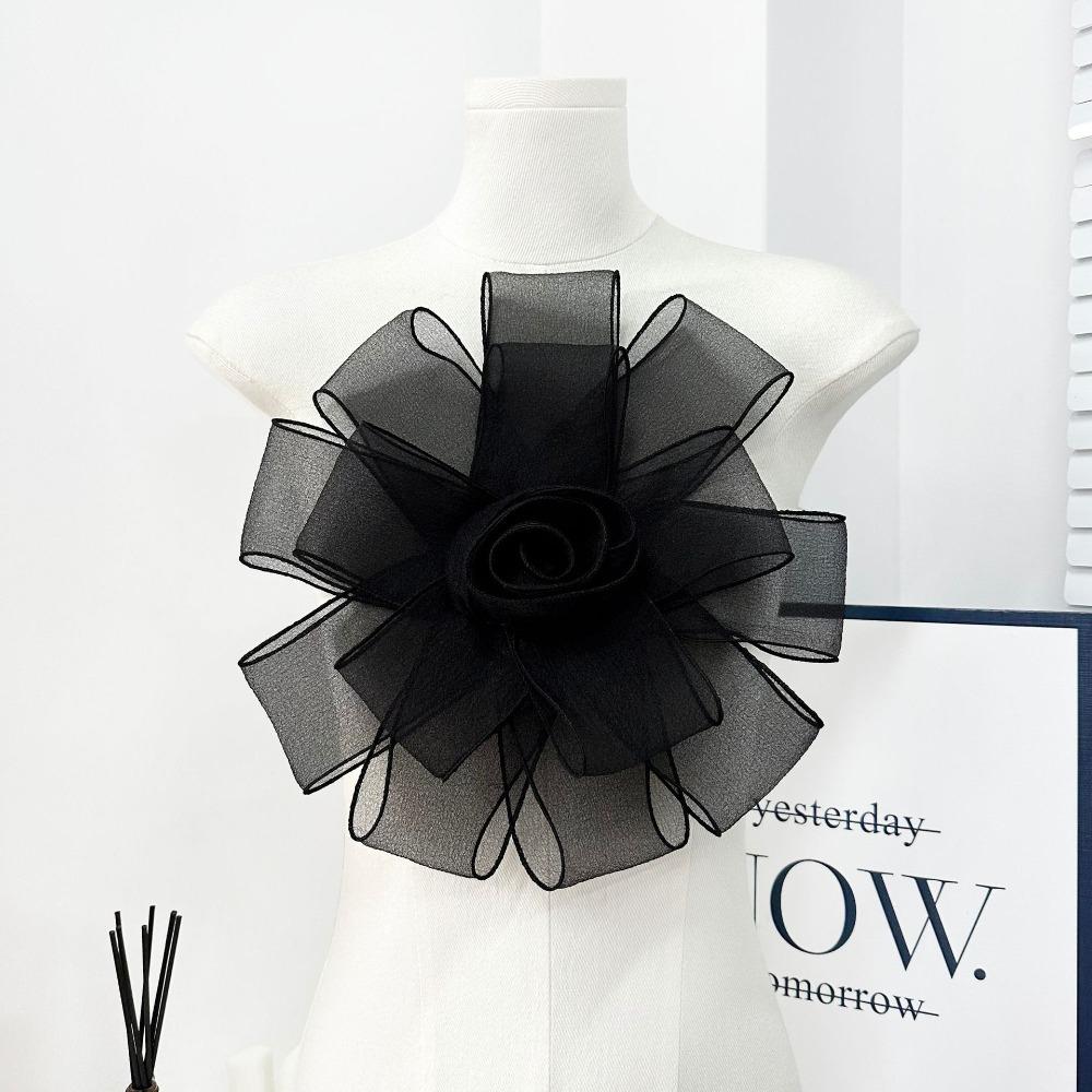 Exquisite Mesh Dress Cloth Patch Rose Flower DIY Large Flower Patch Dress Decorative Multi-Layer Chest Flower